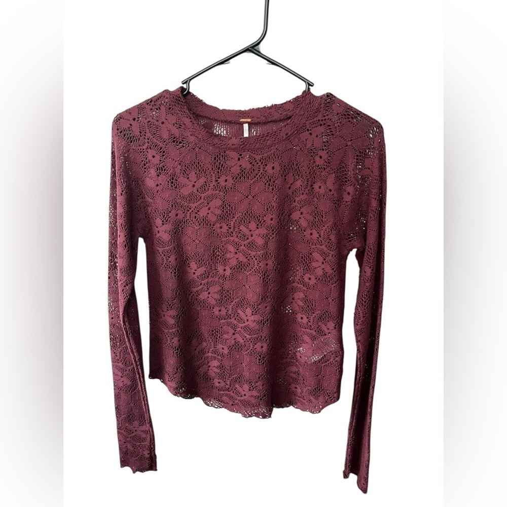 Free People In The Meadow Lace Top in Port Royal, Size Small - Picture 5 of 11
